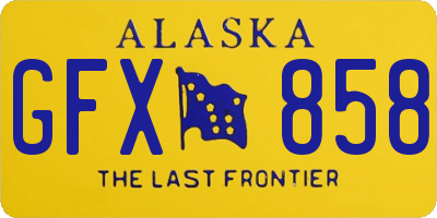 AK license plate GFX858