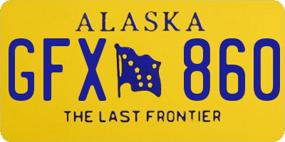 AK license plate GFX860