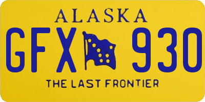 AK license plate GFX930