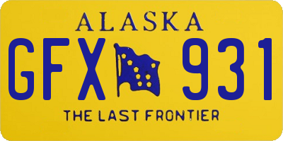 AK license plate GFX931