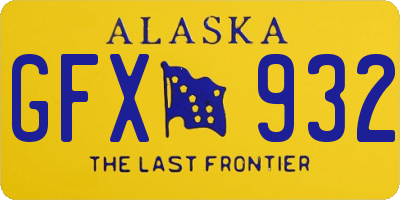 AK license plate GFX932