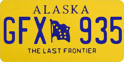 AK license plate GFX935