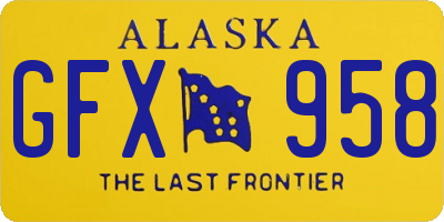 AK license plate GFX958