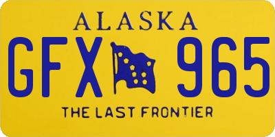 AK license plate GFX965