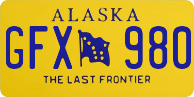 AK license plate GFX980