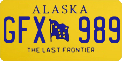 AK license plate GFX989