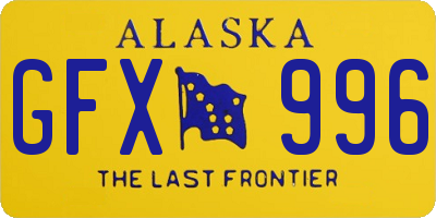 AK license plate GFX996