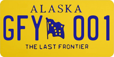 AK license plate GFY001