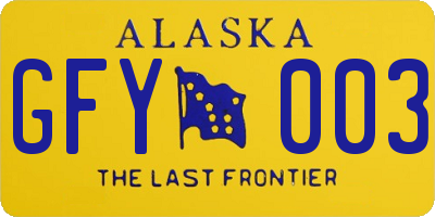 AK license plate GFY003