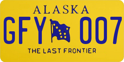AK license plate GFY007