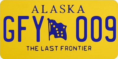 AK license plate GFY009