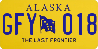AK license plate GFY018