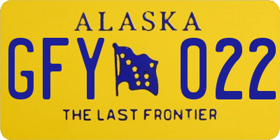 AK license plate GFY022