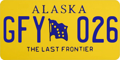 AK license plate GFY026