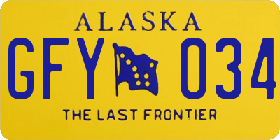 AK license plate GFY034