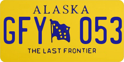 AK license plate GFY053