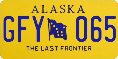 AK license plate GFY065