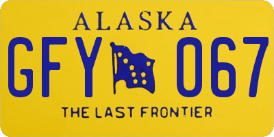 AK license plate GFY067
