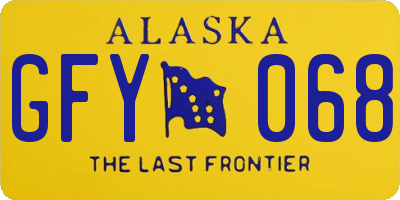 AK license plate GFY068