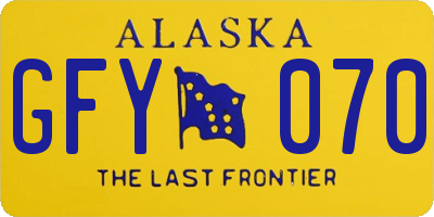 AK license plate GFY070