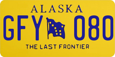 AK license plate GFY080