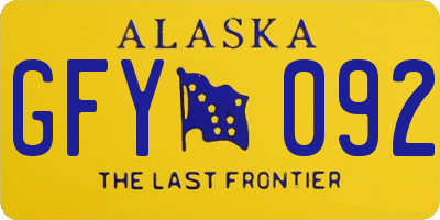 AK license plate GFY092