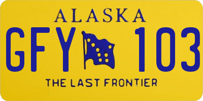 AK license plate GFY103