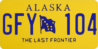 AK license plate GFY104