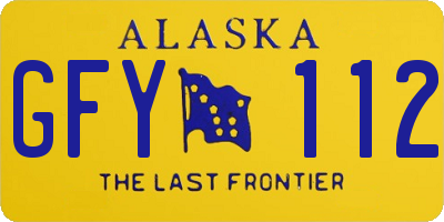AK license plate GFY112
