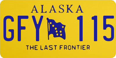 AK license plate GFY115
