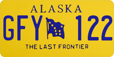 AK license plate GFY122