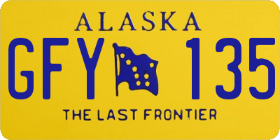 AK license plate GFY135