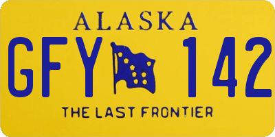 AK license plate GFY142