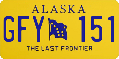 AK license plate GFY151