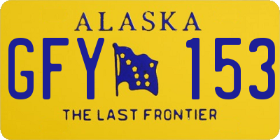 AK license plate GFY153