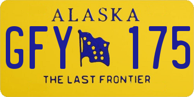 AK license plate GFY175