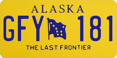 AK license plate GFY181