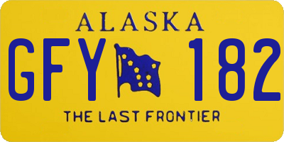 AK license plate GFY182