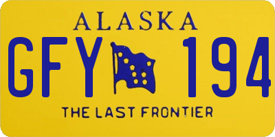 AK license plate GFY194