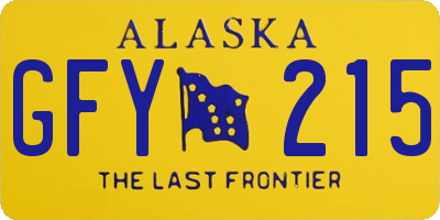 AK license plate GFY215