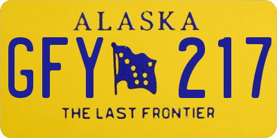 AK license plate GFY217