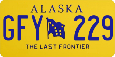AK license plate GFY229