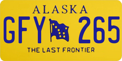 AK license plate GFY265