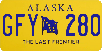 AK license plate GFY280