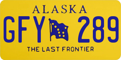 AK license plate GFY289
