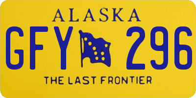 AK license plate GFY296