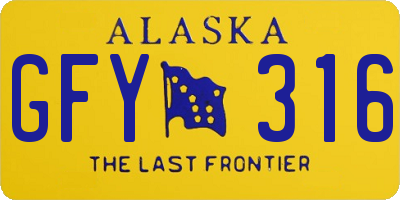 AK license plate GFY316