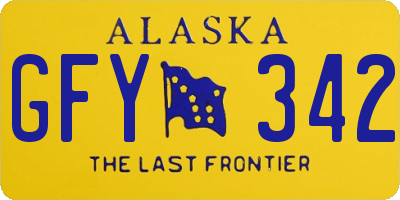 AK license plate GFY342