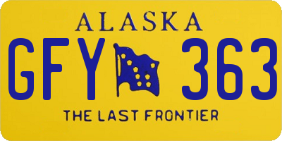 AK license plate GFY363