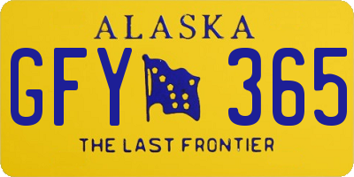 AK license plate GFY365